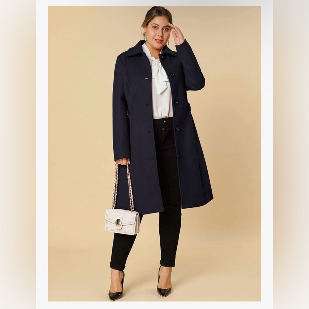 Sophisticated Women's Dark Blue Trench Coat. Dark blue